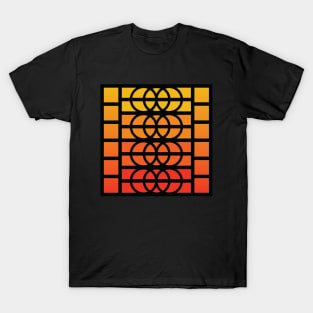 “Dimensional Rings” - V.4 Orange - (Geometric Art) (Dimensions) - Doc Labs T-Shirt